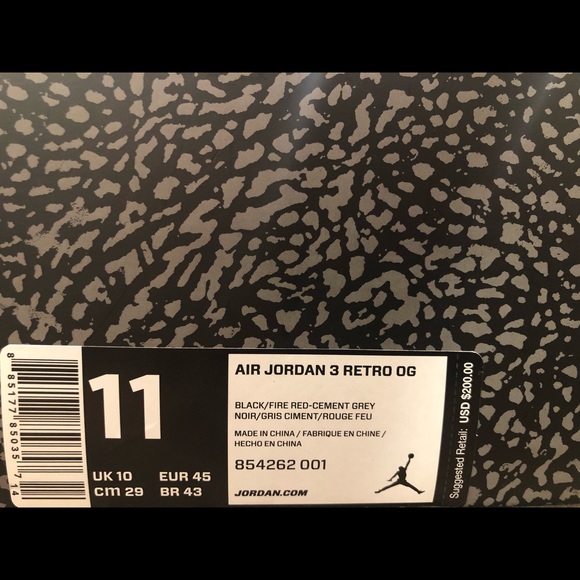 ❗️SOLD❗️Black cement retro 3 - Picture 7 of 7